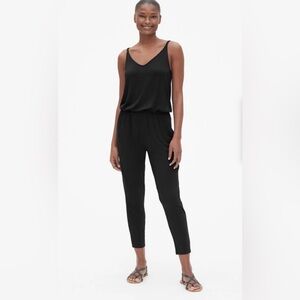 Gap Strappy Cami Jumpsuit, XS, True Black